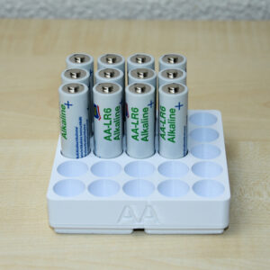 Batterieorganizer AA bis 25 Batterien Gridfinity