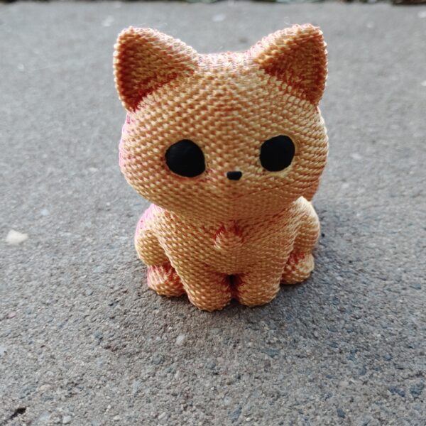 Stoffgewicht Minka Katze – gelb/rot, handcoloriert